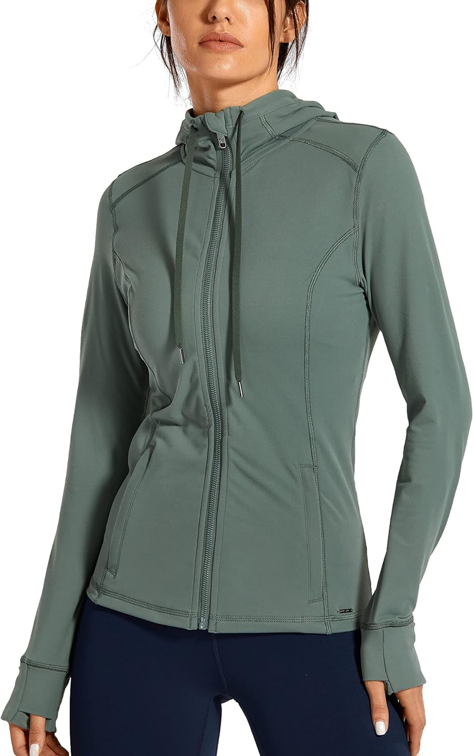 Women's Stylish Brushed Full Zip Hoodie - Perfect for Workouts & Track Activities with Handy Zip Pockets