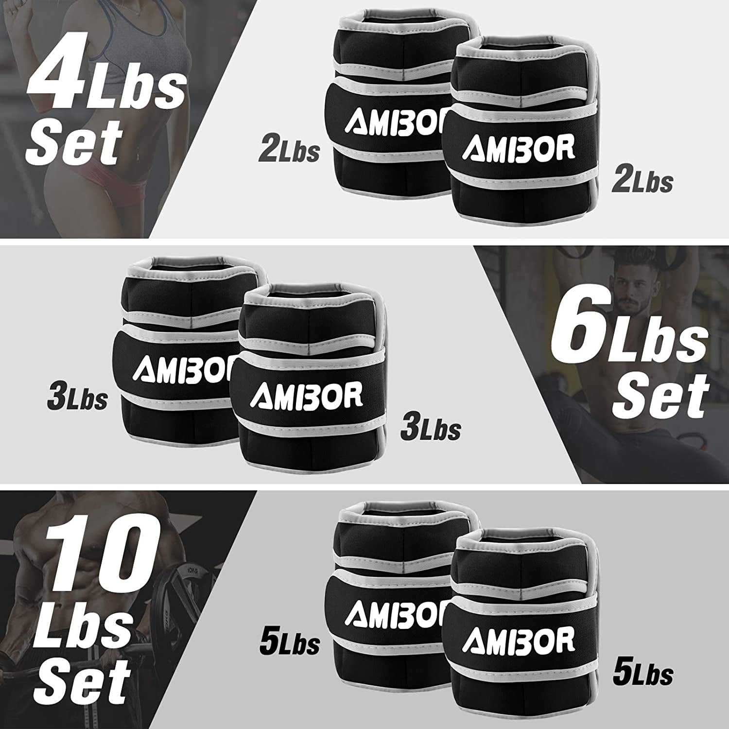 Adjustable Ankle Weights Set - 1 Pair (2-5 lbs) for Strength Training, Fitness, and Workouts - Ideal for Men and Women, Perfect for Walking, Running, and Gym Use