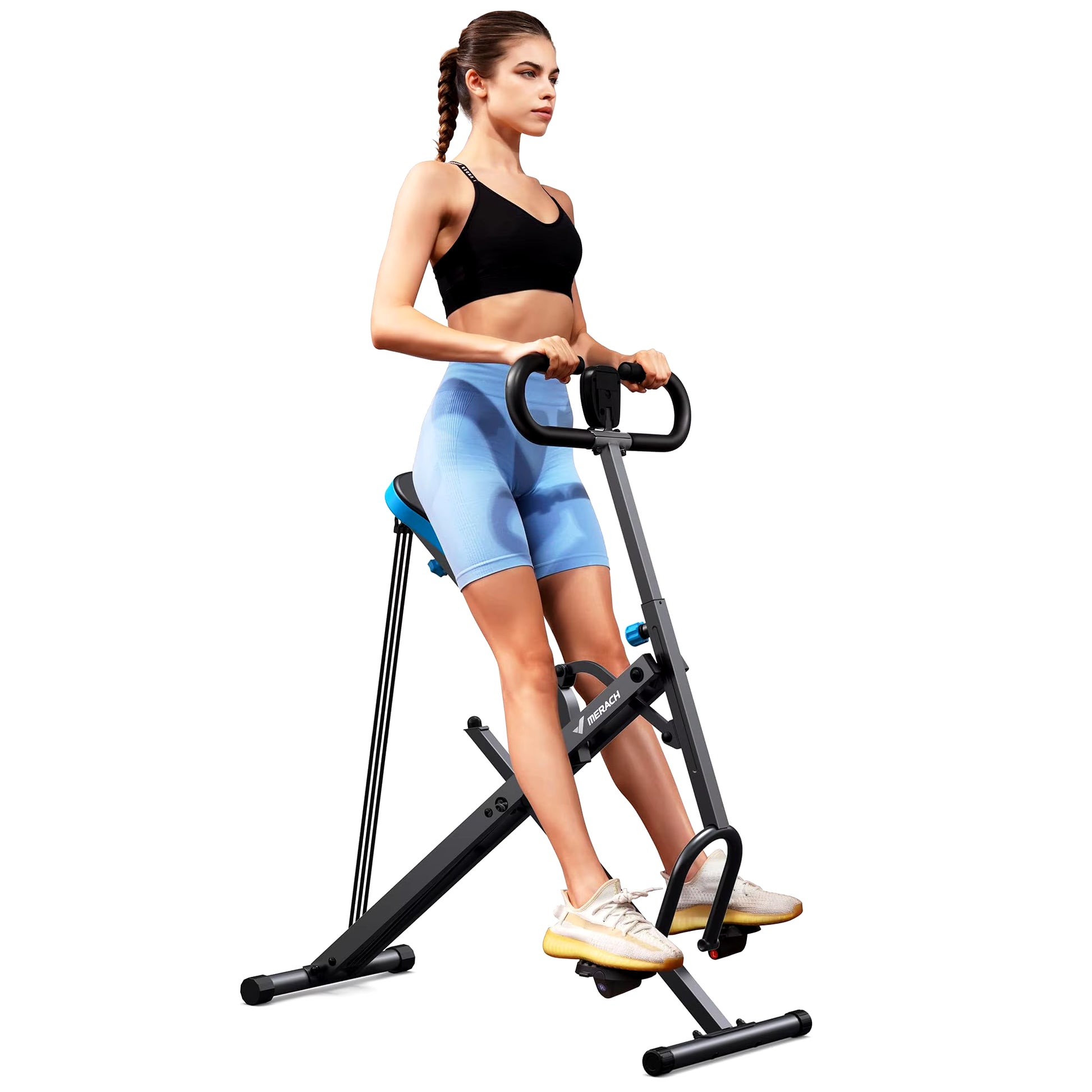 Squat Machine 2In1 Squat Rowing Machine Easy Setup Foldable Exercise Equipment Glute Trainer Machine Glutes Leg Home Fit