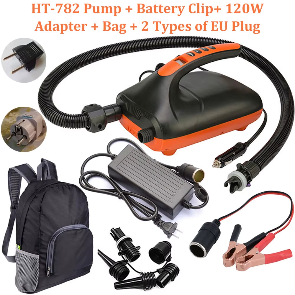 SUP Board Pump 12V Max 20PSI Inflatable Pump with 120W Adapter Electric Air Pump for Stand up Paddle Board Air PVC Boat Mattress