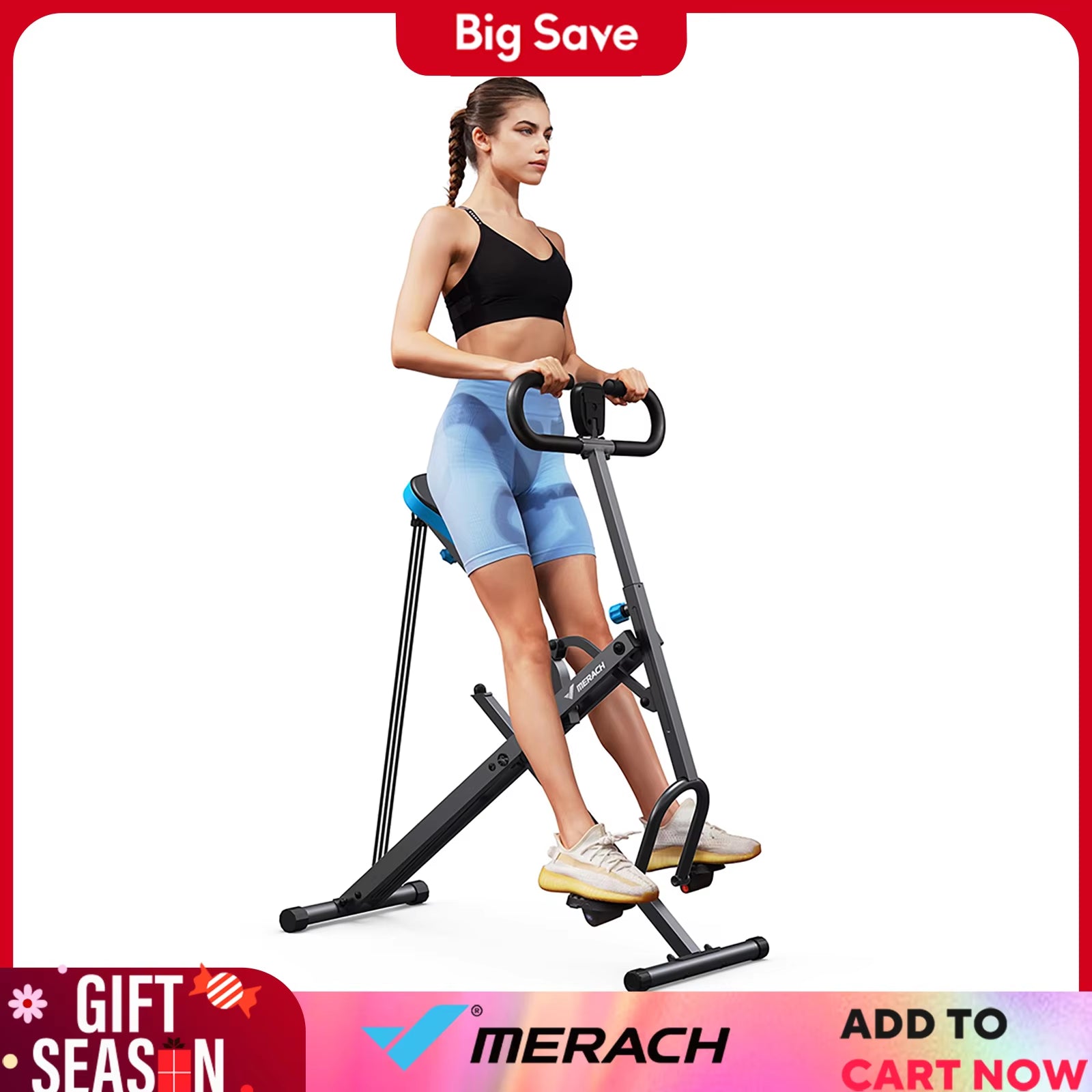 Squat Machine 2In1 Squat Rowing Machine Easy Setup Foldable Exercise Equipment Glute Trainer Machine Glutes Leg Home Fit