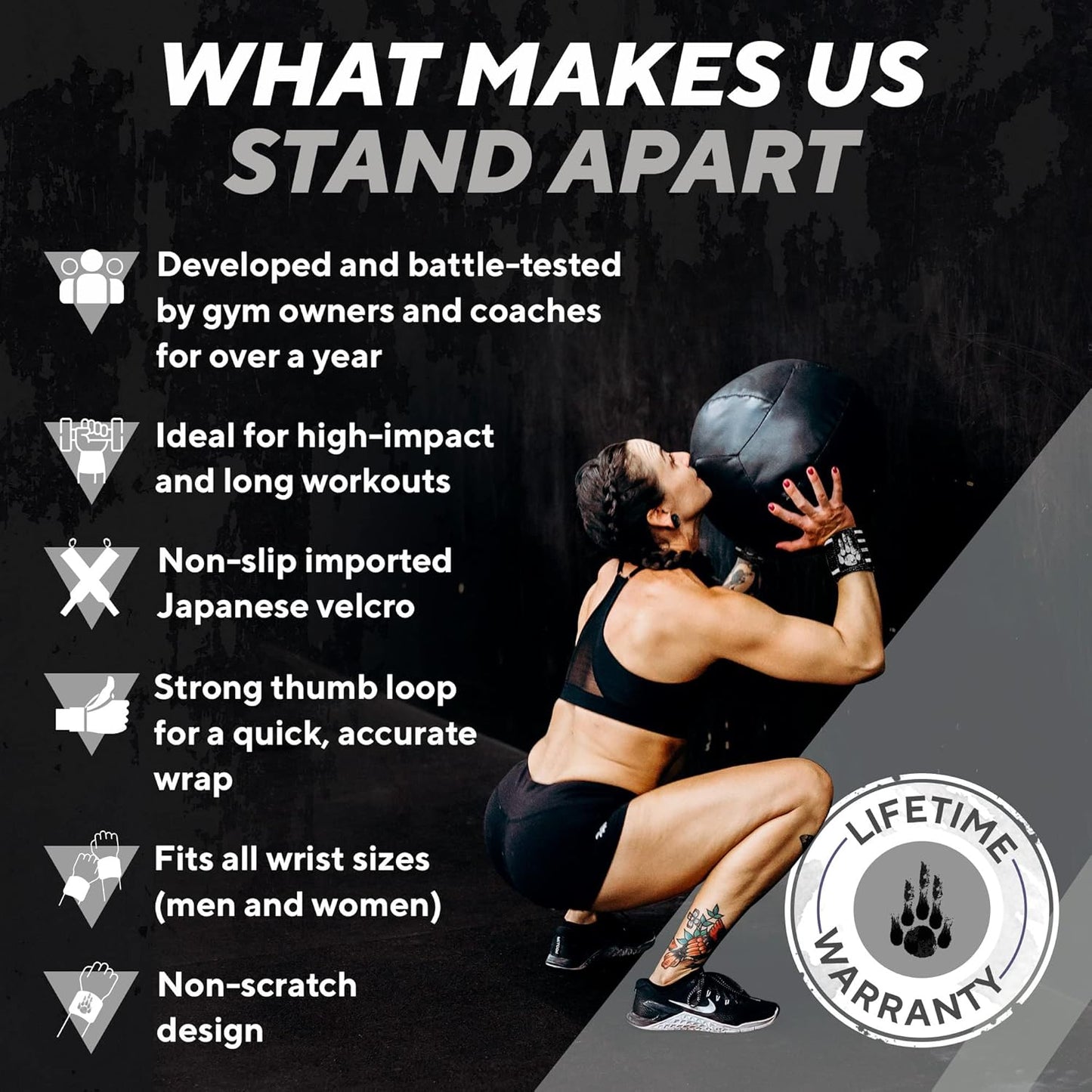 Ultimate Wrist Wraps for Weightlifting - Durable Support for Men & Women - Eliminate Wrist Pain in Strength Training, Bodybuilding, Powerlifting & CrossFit