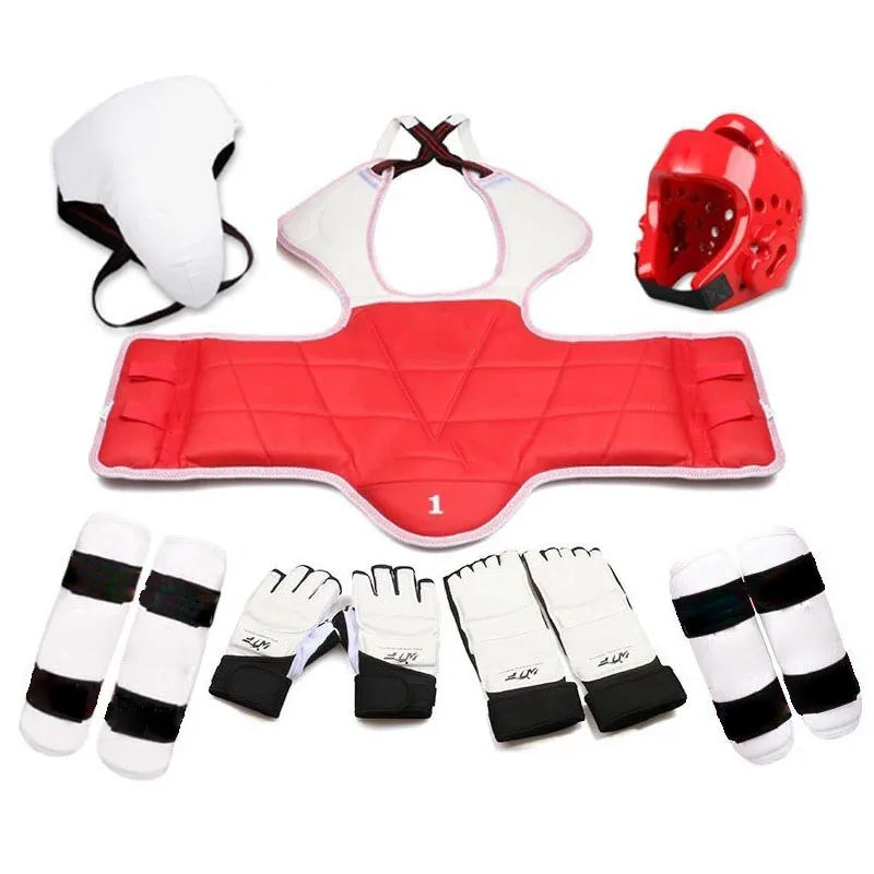 Taekwondo Five-Piece Set Taekwondo Protective Gear Helmet Armor Kickboxing Boxing Glove Taekwondo Equipment Head Protector