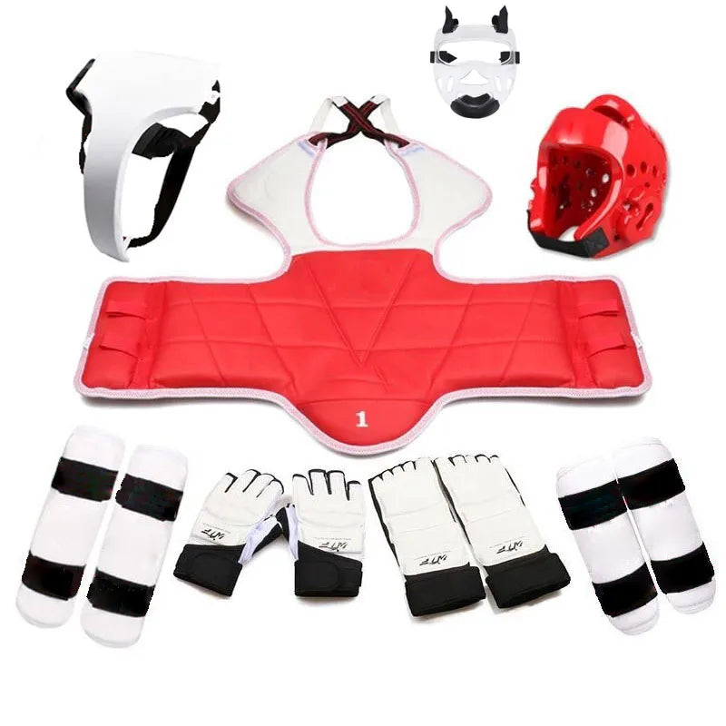 Taekwondo Five-Piece Set Taekwondo Protective Gear Helmet Armor Kickboxing Boxing Glove Taekwondo Equipment Head Protector