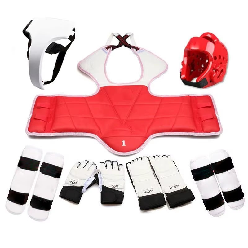 Taekwondo Five-Piece Set Taekwondo Protective Gear Helmet Armor Kickboxing Boxing Glove Taekwondo Equipment Head Protector