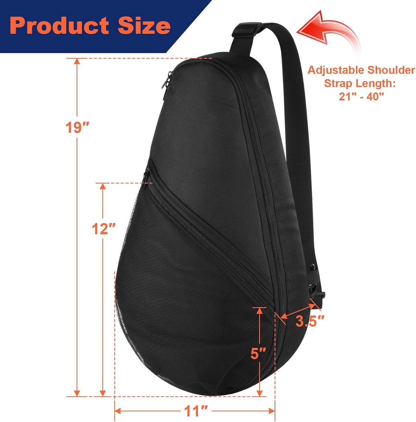 Padel Racket Bag Pickleball Paddle Sling Backpack Padel Racquet Storage Bag